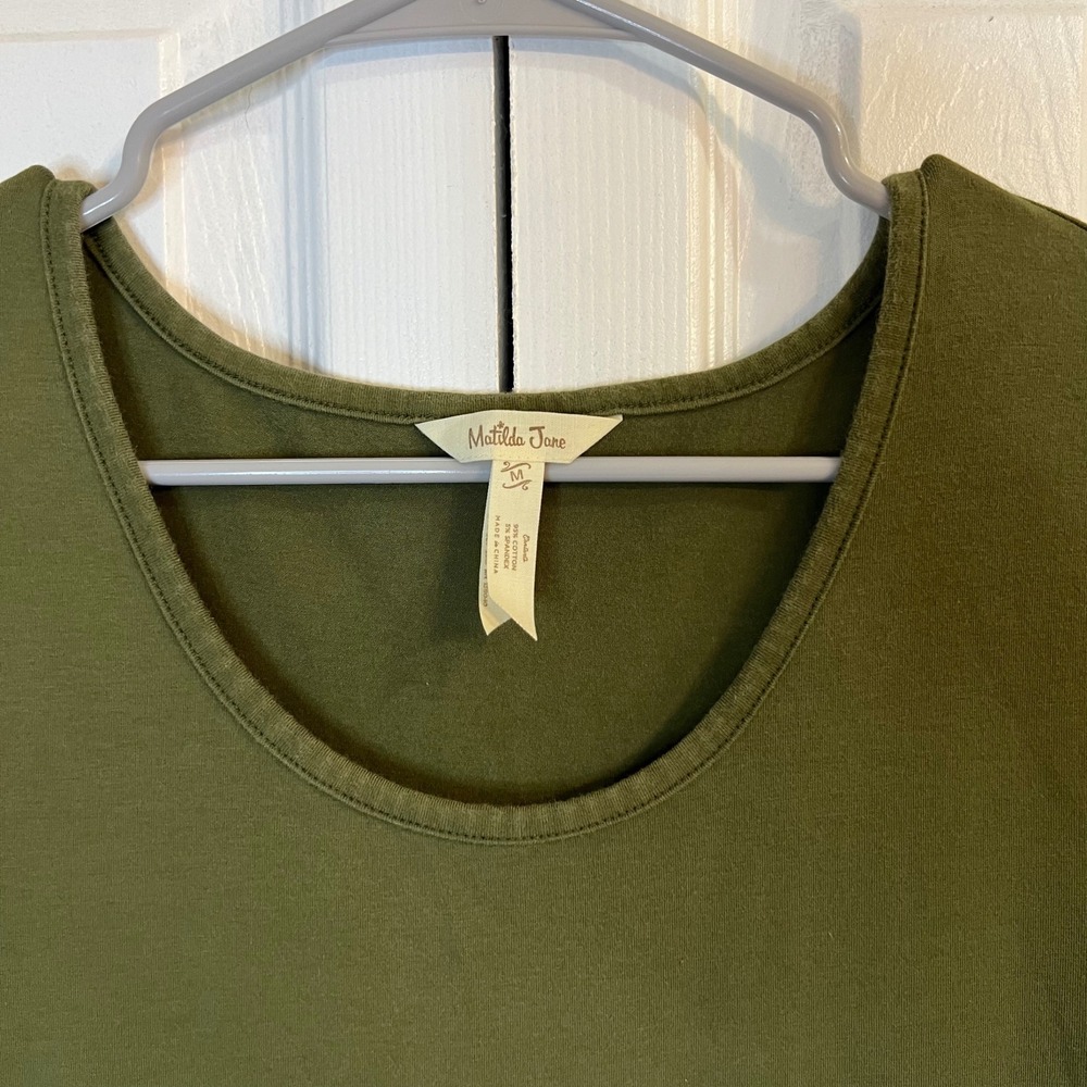 Matilda Jane‎ Tiered Maxi Dress Olive Green Casual Boho Fall Womens Size M - Picture 5 of 12